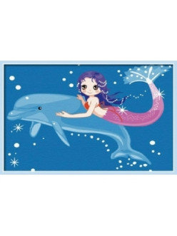 Раскраска по номерам Дельфин и русалка (MC031) 20х30 см, фото 2