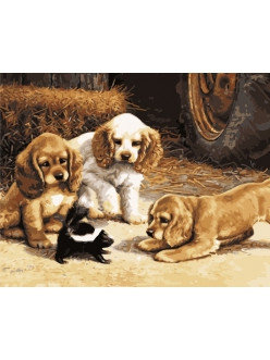 Картина по номерам Любопытные щенки (MG288) 40х50 см, фото 2
