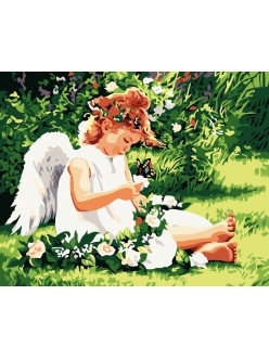 Картина по номерам Ангелочек в саду (MG310) 40х50 см, фото 2
