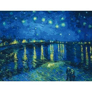 Картина по номерам Звездная ночь над Роной (Ван Гог) (MMC056) 50х65 см