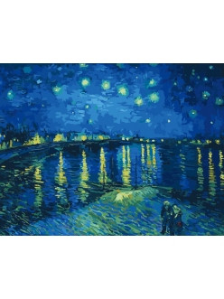 Картина по номерам Звездная ночь над Роной (Ван Гог) (MMC056) 50х65 см - фото 2 - id-p40430877