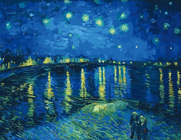 Картина по номерам Звездная ночь над Роной (Ван Гог) (MMC056) 50х65 см - фото 3 - id-p40430877