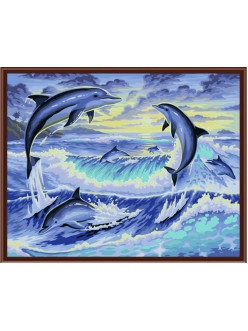 Картина по номерам Резвящиеся дельфины (PC4050014) 40х50 см, фото 2