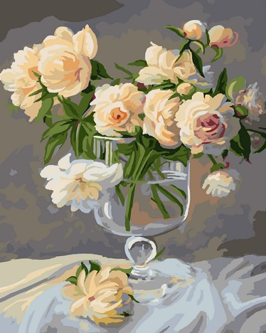 Картина по номерам Белые розы (PC4050021) 40х50 см - фото 3 - id-p40430931