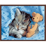 Картина по номерам Сладкий сон котёнка 40х50 см