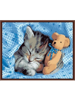 Картина по номерам Сладкий сон котёнка 40х50 см, фото 2