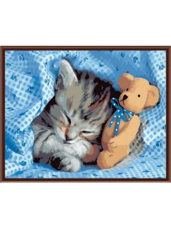 Картина по номерам Сладкий сон котёнка 40х50 см - фото 2 - id-p40430960