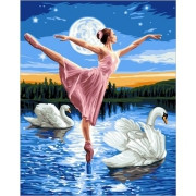 Картина по номерам Балерина на лебедином озере 40х50 см