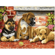 Картина по номерам Три щенка (PC4050074) 40х50 см