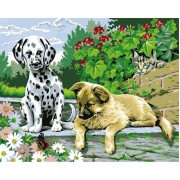 Картина по номерам Щенячье любопытство (PP4050063) на цветном холсте 40х50 см, фото 2