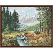 Картина по номерам Идиллия в горах (PP4050083) на цветном холсте 40х50 см