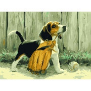 Картина по номерам Щенок бейсболист (PP4050089) на цветном холсте 40х50 см, фото 2