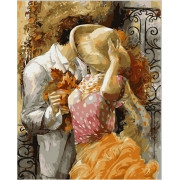 Картина по номерам Осенний поцелуй на цветном холсте 40х50 см