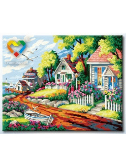 Картина по номерам Деревушка у моря (HB4050314) 40х50 см, фото 2