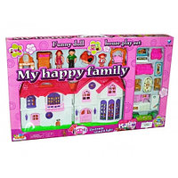 ИГРОВОЙ ДОМИК ДЛЯ КУКОЛ MY HAPPY FAMILY АРТ. 8032. С КУКЛАМИ И НАБОРОМ МЕБЕЛИ СВЕТОВЫЕ ЗВУКОВЫЕ ЭФФЕКТЫ