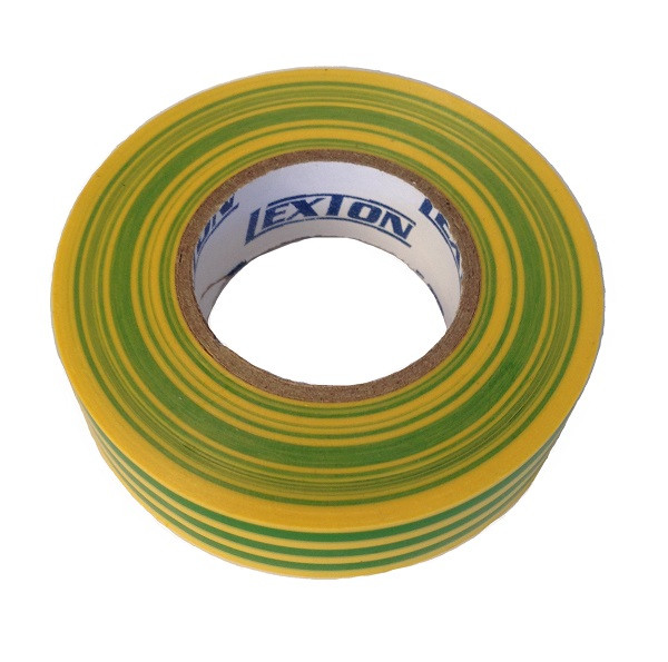 Лента изоляционная ПВХ Lexton 25м/19мм желто-зеленая