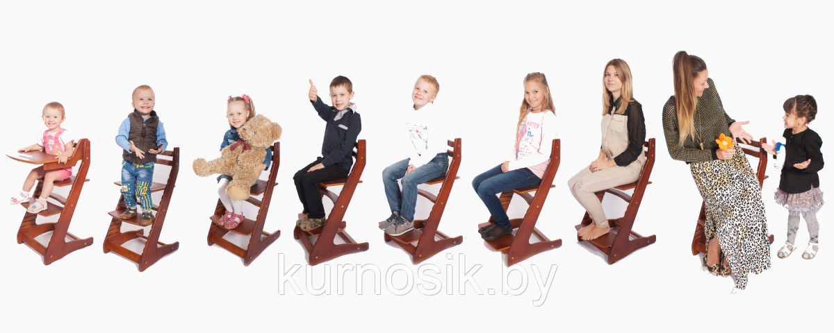 Растущий регулируемый детский стул "Вырастайка 3" темный дуб - фото 8 - id-p40517986
