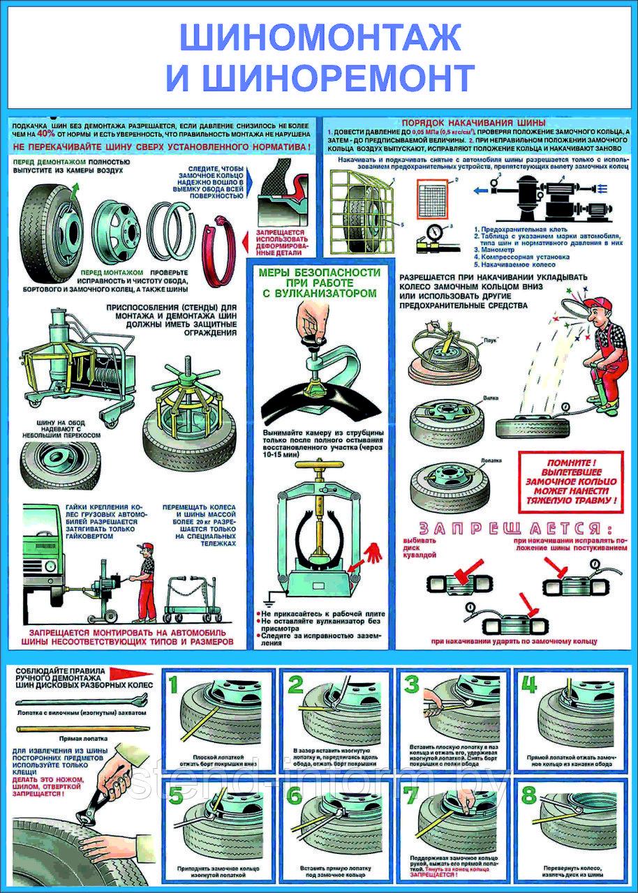 ПЛАКАТ 44в Шиномонтаж и шиноремонт р-р 40*57 см на ПВХ