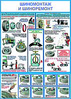 ПЛАКАТ 44в Шиномонтаж и шиноремонт р-р 40*57 см на ПВХ