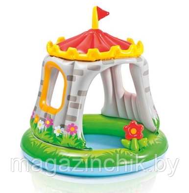 Надувной детский бассейн с навесом Крепость Intex 57122 122х122 см - фото 2 - id-p40696496