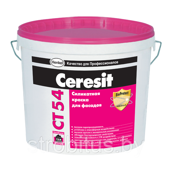 Силикатная краска Ceresit CT 54 (15 л) - фото 1 - id-p40727464