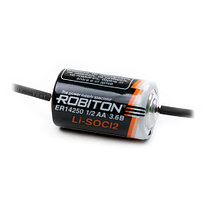 Элемент питания 14250 - ROBITON ER14250-AX, 3.6V, Lithium (типоразмер 1/2AA) с аксиальными выводами