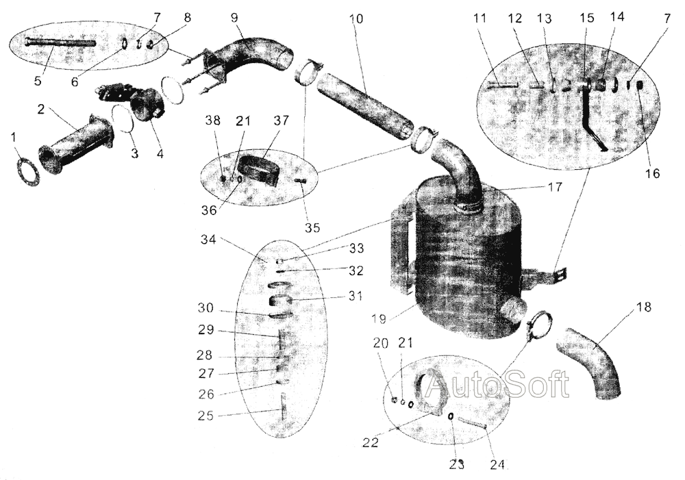 Глушитель АМАЗ ОАО МАЗ арт. 152-1201010-22