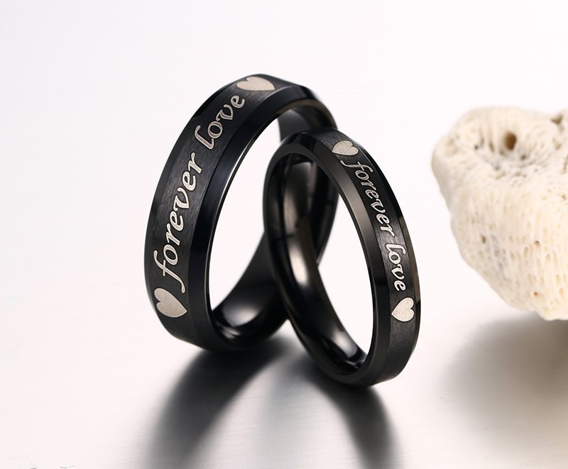 Парные кольца для влюбленных "Неразлучная пара 140" с гравировкой "Любовь навсегда"