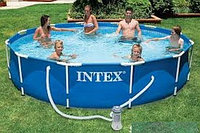 28212 Каркасный бассейн Intex, 366 х 76 см + фильтр-насос, Metal Frame