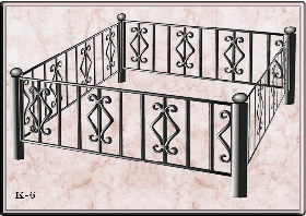 Ограда на могилу сварная кованая