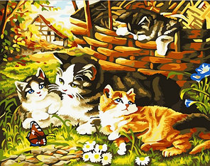 Картина по номерам Кошки и лукошко (PC4050030) 40х50 см, фото 2