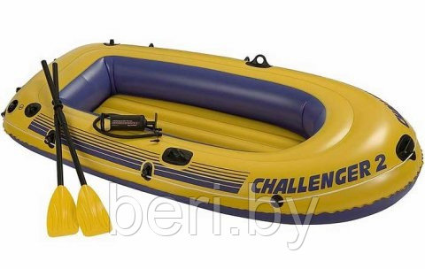 Лодка надувная 2-х местная Intex Challenger 2, весла, насос, арт. 68367 - фото 1 - id-p41288168
