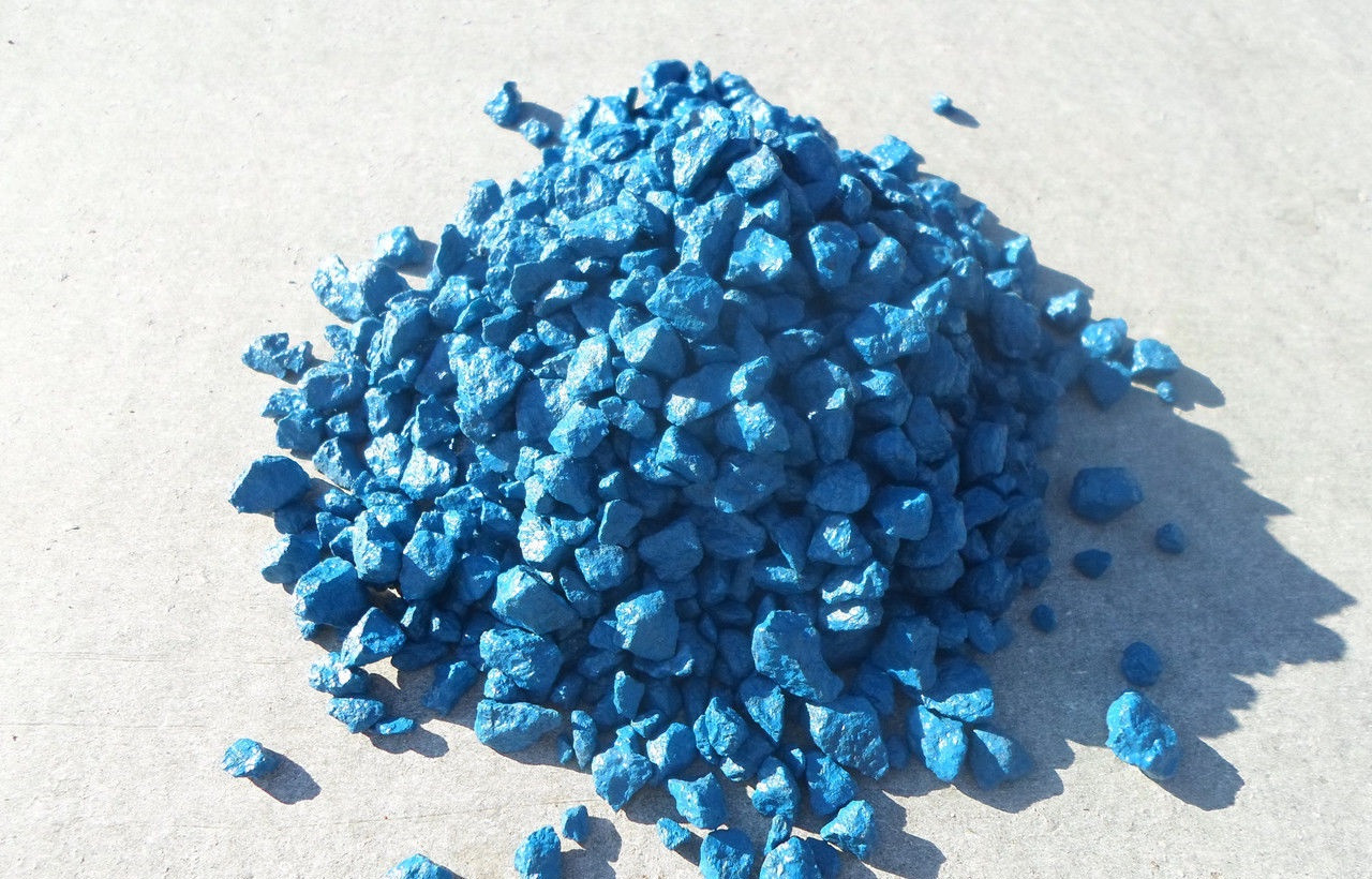 Крошка гранитная синяя декоративная крашеная, мешок 20 кг - фото 4 - id-p41692885