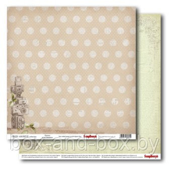 Бумага для скрапбукинга 30,5х30,5 см 190 гр/м двусторон Фотоархив Камера