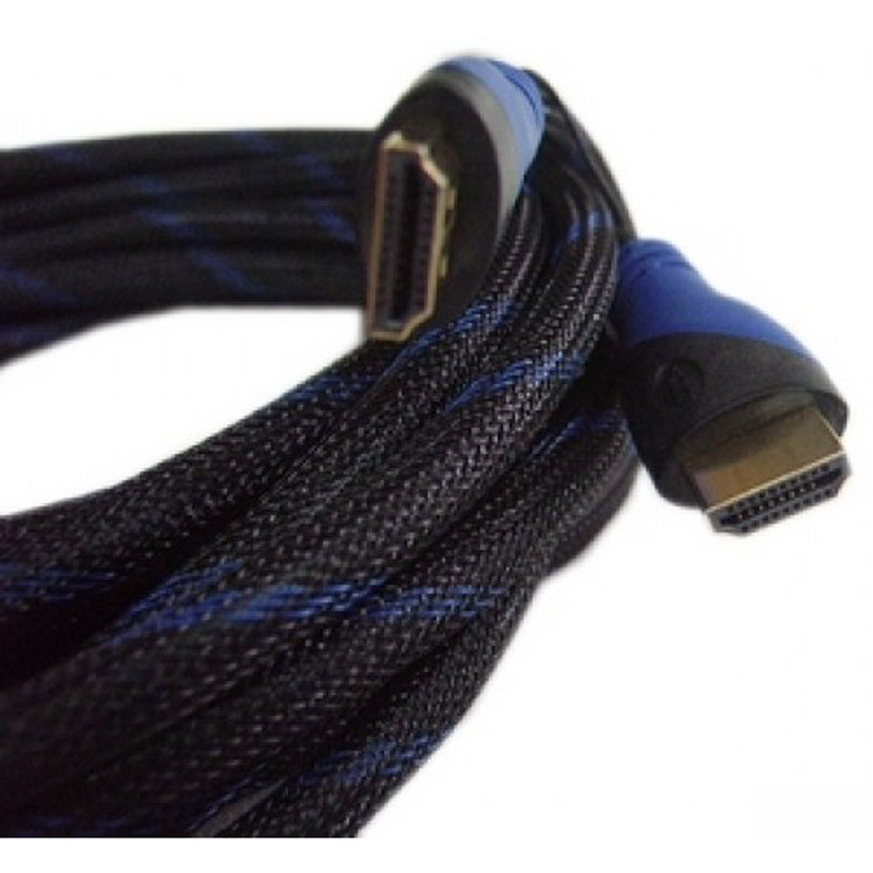 Шнур HDMIшт.- HDMIшт, HIGH SPEED with Ethernet, 2фер, 5м, D8,5мм(никель-зол,сетка-нейлон) ( АРБАКОМ)