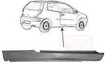 Порог кузова правый FIAT PUNTO 99-04 2дв