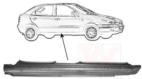 Порог кузова правый FIAT BRAVA/BRAVO/MAREA 95- 4дв