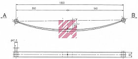 Подкоренной лист передней 2-ух листовой рессоры Мерседес Атего 1015-1229