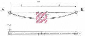 Подкоренной лист передней 2-ух листовой рессоры Мерседес Атего 1318-1329