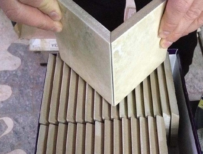 Шлифовка керамической плитки под 45 градусов