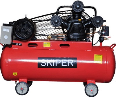 Компрессор Skiper IBL3100B, 3.0 кВт, 380В, 100 л, 8 бар, 3 цилиндра, 600 л/мин, 95 кг - фото 1 - id-p41922616