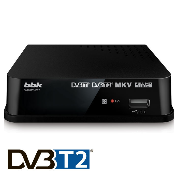 Цифровая ТВ приставка BBK SMP017HDT2 (DVB-T/DVB-T2) с функцией HD-плеера - фото 1 - id-p41927631
