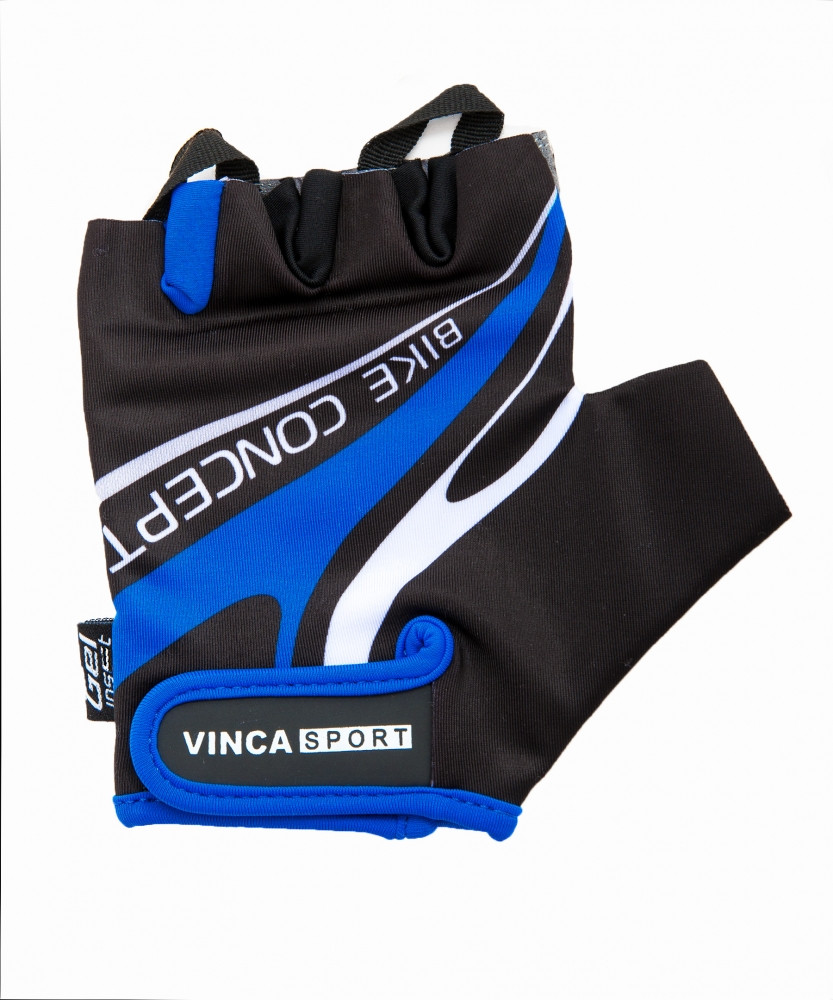 Велоперчатки Vinca sport VG 949 black/blue - фото 1 - id-p37133366