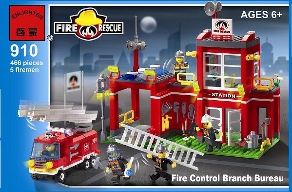Конструктор Брик Enlighten Brick Пожарная станция, 380 деталей - фото 3 - id-p41929333