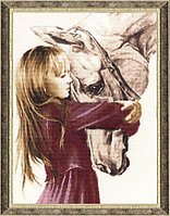 Набор для вышивания крестом «Девочка с лошадью».