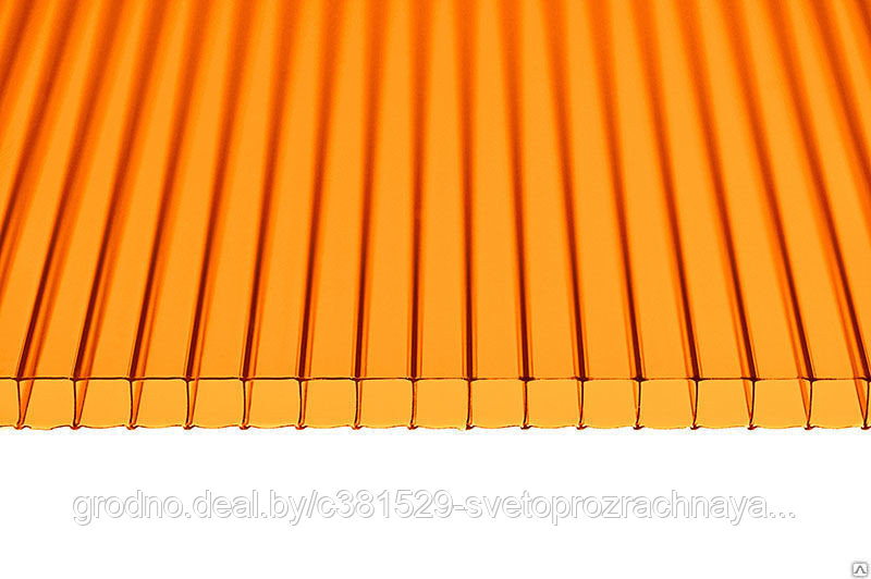 Поликарбонат 4 мм оранжевый 2,1x6м - фото 1 - id-p42185611