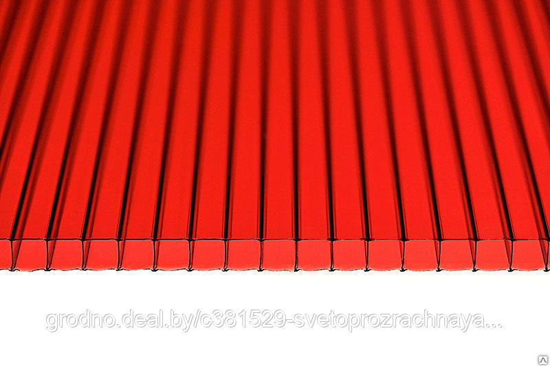 Поликарбонат 8 мм красный 2,1x6м - фото 1 - id-p42185626