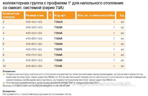 Коллектор для подпольного отопления, KAN