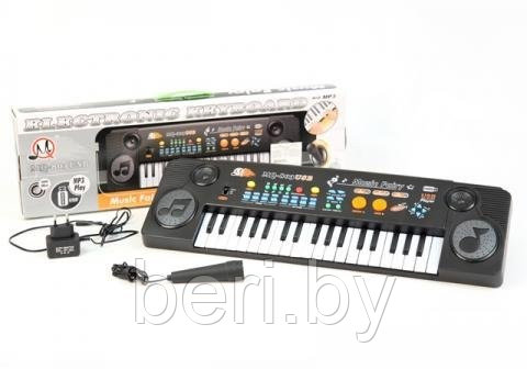 Детский синтезатор пианино MQ803 USB с микрофоном и MP3, 37 клавиш, работа от сети - фото 2 - id-p42250400
