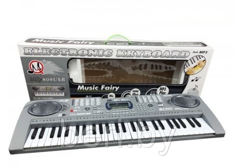 Детский синтезатор пианино MQ 808 USB, с микрофоном, от сети, 54 клавиши, электронная клавиатура 